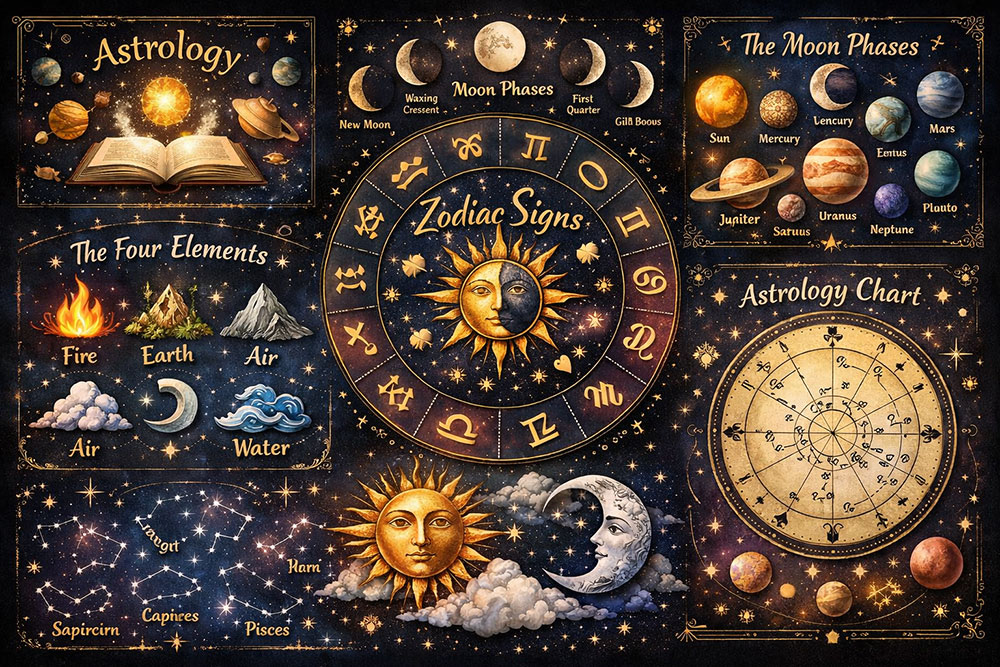 What is Astrology? Astrology is based on the idea that the positions and movements of celestial bodies at the time of a person’s birth can influence their personality, behavior, and life events. The most common tool used in astrology is a birth chart (kundli or horoscope), which maps the positions of planets at a specific time and place. There are different systems of astrology, such as: Vedic Astrology (Jyotish Shastra) – Originating in India, highly detailed and predictive. Western Astrology – Focuses on psychological traits and sun signs. Chinese Astrology – Based on lunar years and animal signs.